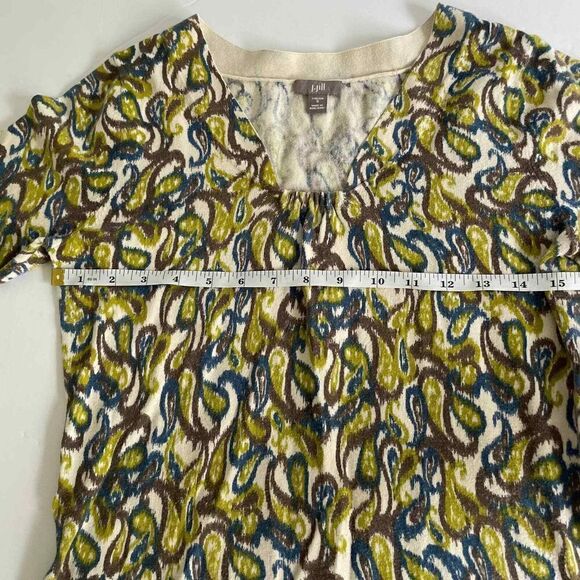 J Jill Stretch Green Patterned Sweater Size Small - Picture 7 of 8